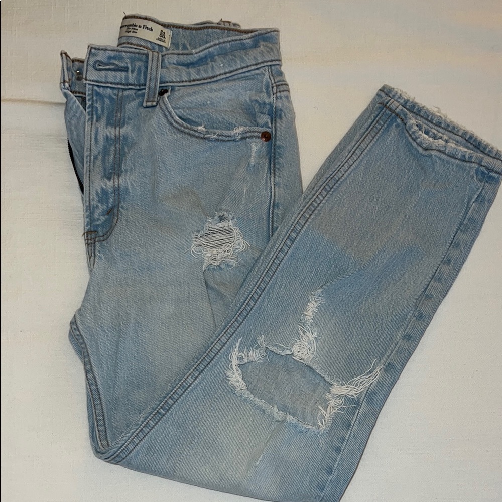 Men's Light Blue Distressed Jeans